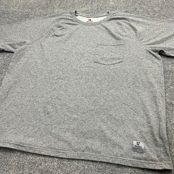 Rugged Elements Durable Utility T-Shirt Men's 2XL Gray Cotton Crew Neck Pullover - Picture 3 of 11